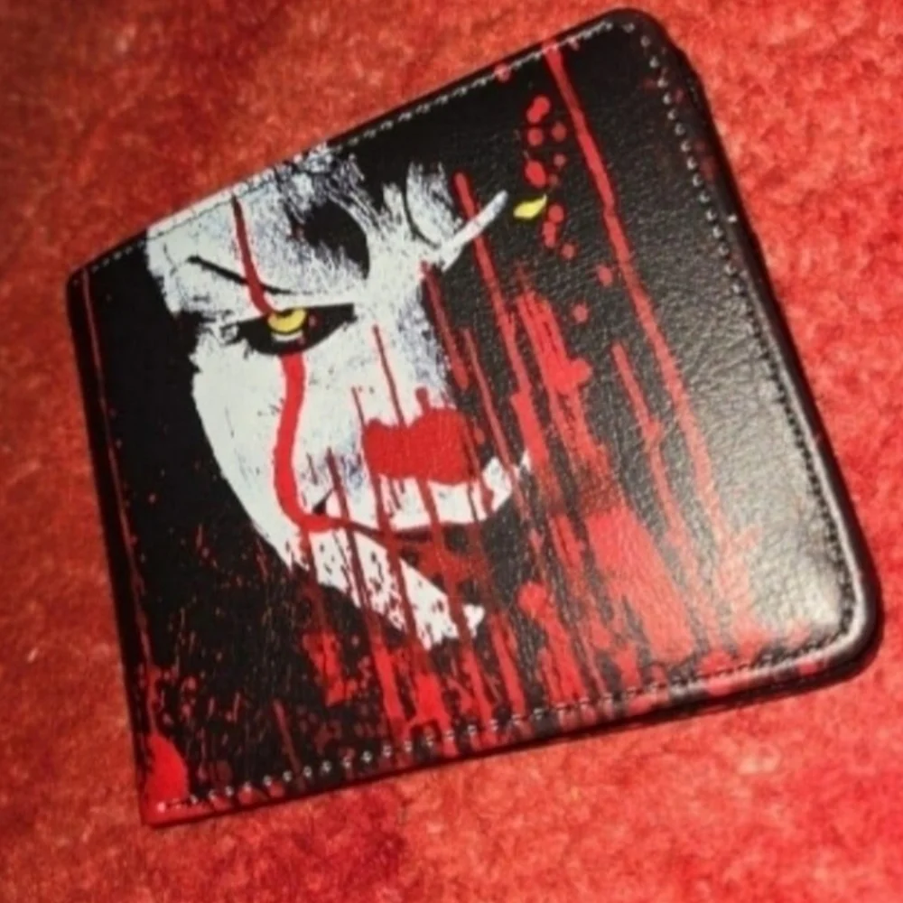 New It clown pennywise Halloween horror leather wallet